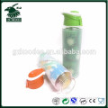 Decal glass water bottle with transparent silicone sleeve